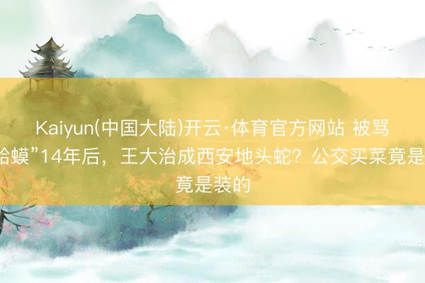 Kaiyun(中国大陆)开云·体育官方网站 被骂“癞蛤蟆”14年后，王大治成西安地头蛇？公交买菜竟是装的