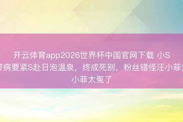 开云体育app2026世界杯中国官网下载 小S刚毅带病要紧S赴日泡温泉,终成死别,粉丝错怪汪小菲太冤了