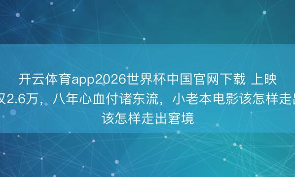 开云体育app2026世界杯中国官网下载 上映10天仅2.6万,八年心血付诸东流,小老本电影该怎样走出窘境