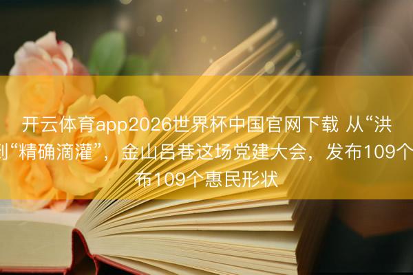开云体育app2026世界杯中国官网下载 从“洪流漫灌”到“精确滴灌”，金山吕巷这场党建大会，发布109个惠民形状